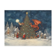 Père Noël de Noël enchantée et les dragons