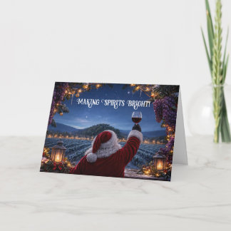 Cartes Pour Fêtes Annuelles Père Noël de Noël et vinification font des esprits