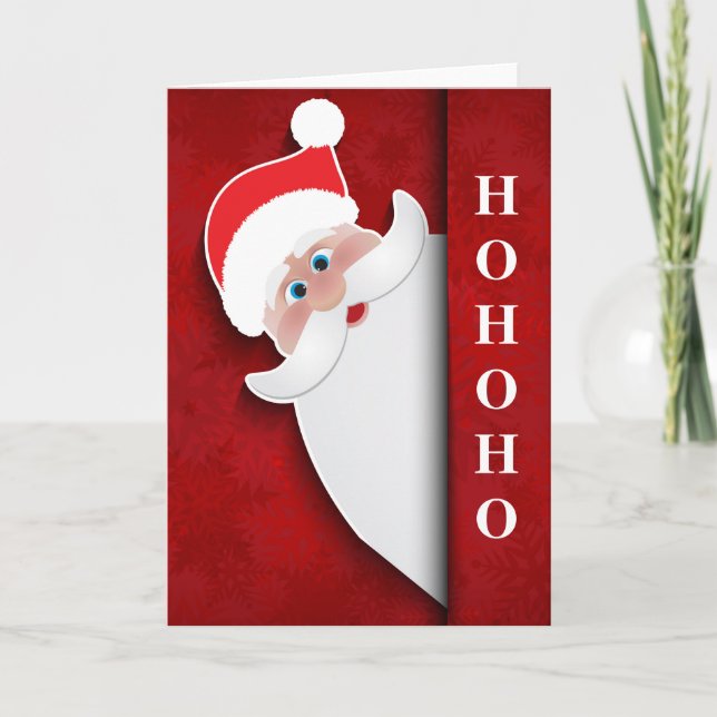 Cartes Pour Fêtes Annuelles Père Noël de Noël "HoHoHo" (Devant)