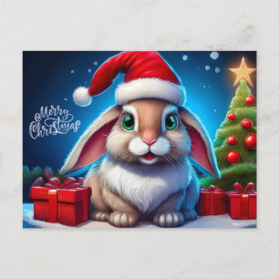 Cartes Pour Fêtes Annuelles Père Noël de Noël Lapin avec des cadeaux de vacanc