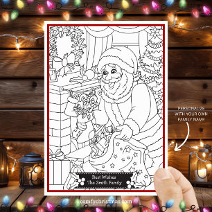 Cartes Pour Fêtes Annuelles Père Noël de Noël personnalisé Coloriez Votre Prop