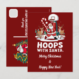 Cartes Pour Fêtes Annuelles Père Noël de Noël personnalisé qui fait un dunk de