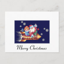 Père Noël de Noël sur une fusée