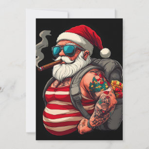 Cartes Pour Fêtes Annuelles Père Noël de Noël tatoué Street Rebel