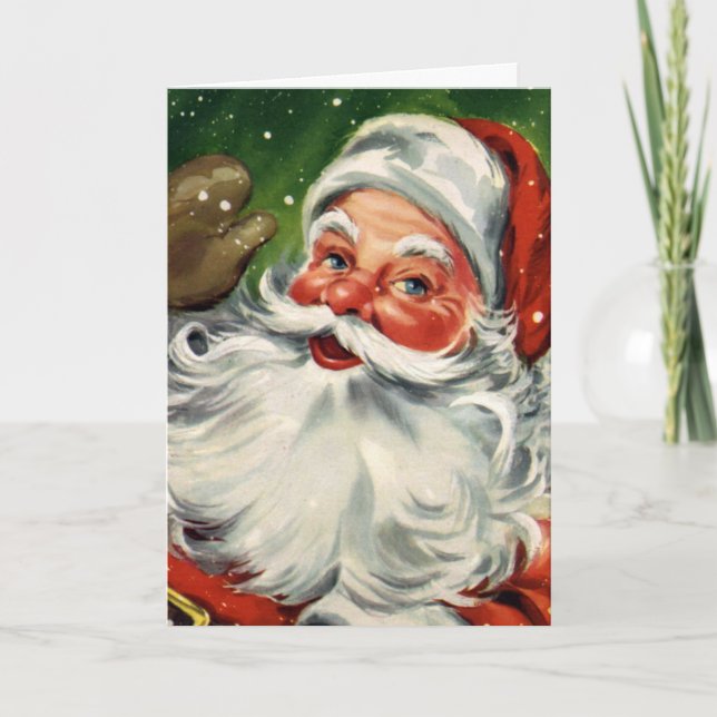 Cartes Pour Fêtes Annuelles "Père Noël de Noël traditionnel" (Devant)