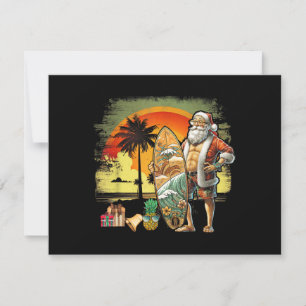 Cartes Pour Fêtes Annuelles Père Noël de surf d'été tropical 6 Pack Christm