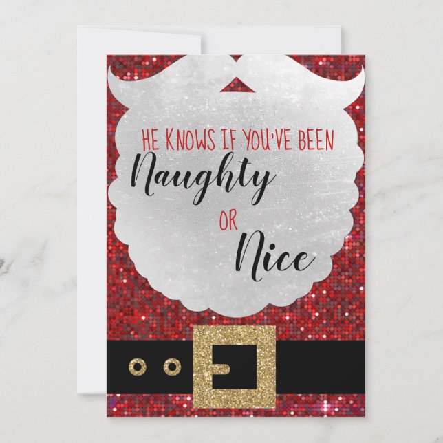 Cartes Pour Fêtes Annuelles Père Noël Définir Naughty CHristmas Card, clause s (Devant)