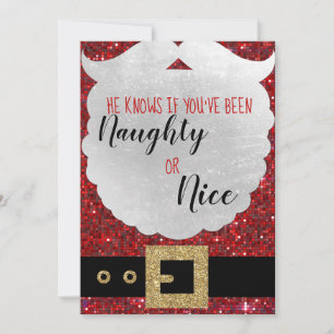 Cartes Pour Fêtes Annuelles père Noël Définir Naughty CHristmas Card, clause s