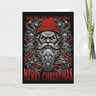 Cartes Pour Fêtes Annuelles Père Noël d'Horreur de Noël