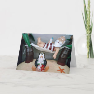 CARTES POUR FÊTES ANNUELLES PÈRE NOËL DIT "DÉTENDEZ-VOUS ET PROFITEZ" NOËL