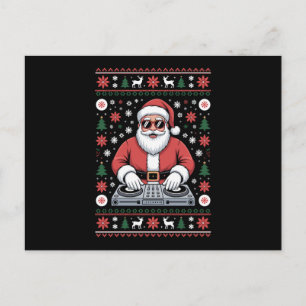 Cartes Pour Fêtes Annuelles Père Noël DJ Noël Sweat-shirt hideux flocon de nei