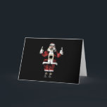 Cartes Pour Fêtes Annuelles Père Noël donne le doigt<br><div class="desc">Père Noël fait le salut des deux doigts</div>