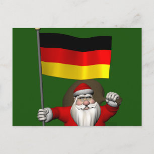 Cartes Pour Fêtes Annuelles Père Noël Doux Avec L'Ensigne D'Allemagne