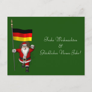 Cartes Pour Fêtes Annuelles Père Noël Doux Avec L'Ensigne D'Allemagne