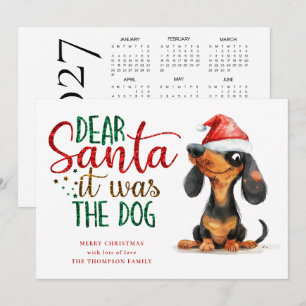 Cartes Pour Fêtes Annuelles Père Noël drôle C'était le chien Calendrier 2027 N