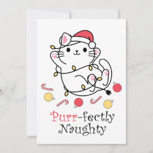 Cartes Pour Fêtes Annuelles Père Noël drôle de chat de Noël parfaitement vilai
