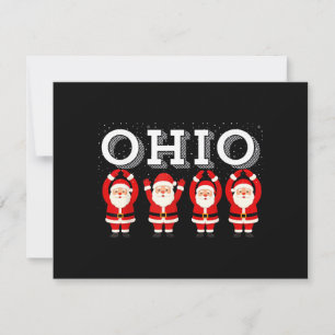 Cartes Pour Fêtes Annuelles Père Noël drôle de l'État de l'O-H-I-O Noël vintag