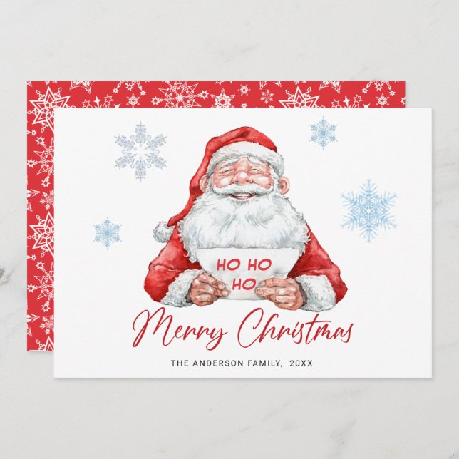 Cartes Pour Fêtes Annuelles Père Noël drôle de voeux de Noël (Devant / Derrière)