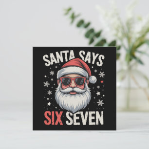 Cartes Pour Fêtes Annuelles Père Noël drôle dit six sept Noël 67 Meme Xmas 