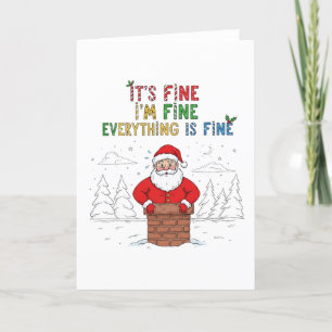 Cartes Pour Fêtes Annuelles Père Noël drôle Tout va bien 