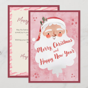 Cartes Pour Fêtes Annuelles Père Noël écriture rose vintage ferme