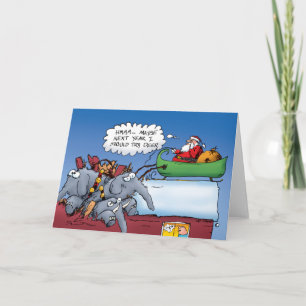 Cartes Pour Fêtes Annuelles père Noël Eléphants