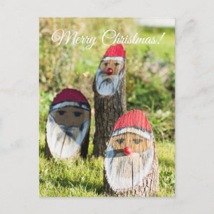 Cartes Pour Fêtes Annuelles Père Noël en bois