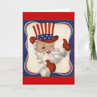 Cartes Pour Fêtes Annuelles Père Noël en oncle Sam