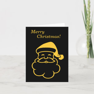 Cartes Pour Fêtes Annuelles père Noël en or sur noir design graphique noël
