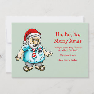 Cartes Pour Fêtes Annuelles Père Noël en sandales