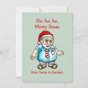 Cartes Pour Fêtes Annuelles Père Noël en sandales