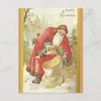 Cartes Pour Fêtes Annuelles Père Noël en train de bourrer un garçon coquin dan