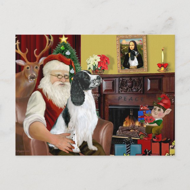Cartes Pour Fêtes Annuelles Père Noël-Engish Springer 7 (Devant)