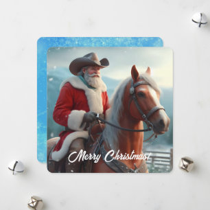 Cartes Pour Fêtes Annuelles Père Noël équitation Noël occidental