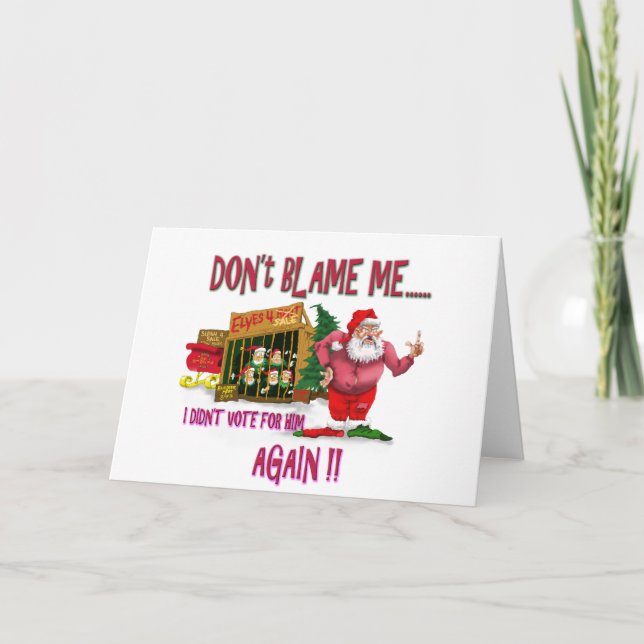 Cartes Pour Fêtes Annuelles Père Noël est dans la plaisanterie 2012 d'élection (Devant)