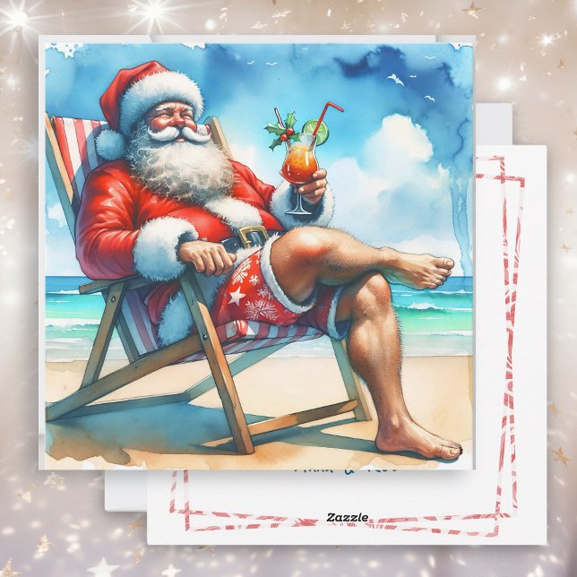 Cartes Pour Fêtes Annuelles Père Noël et Bloody Marry Funny Snowbirds Noël (Créateur téléchargé)