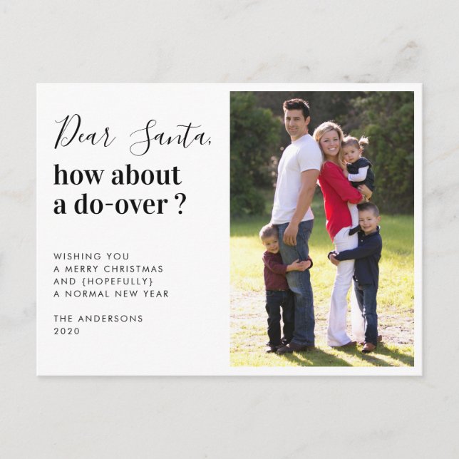 Cartes Pour Fêtes Annuelles Père Noël et comment faire pour une photo de Noël  (Devant)