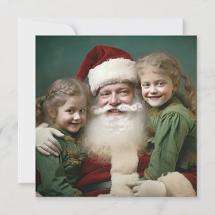 Cartes Pour Fêtes Annuelles Père Noël et enfants vintage