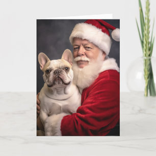 Cartes Pour Fêtes Annuelles Père Noël et French Bulldog