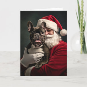 Cartes Pour Fêtes Annuelles Père Noël et French Bulldog