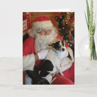 Cartes Pour Fêtes Annuelles Père Noël et Jack Russell