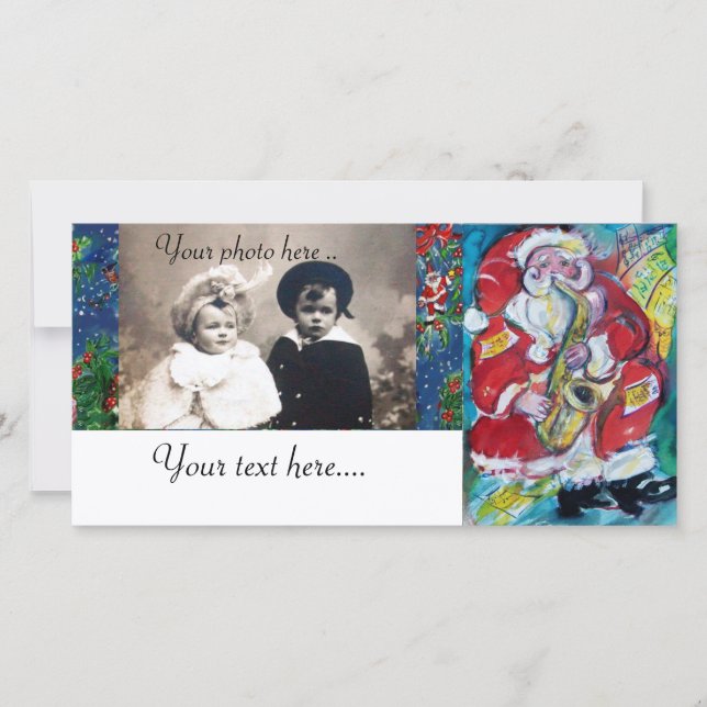 Cartes Pour Fêtes Annuelles PÈRE NOËL et JAZZ (Devant)