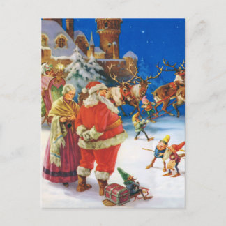 Cartes Pour Fêtes Annuelles Père Noël et Mme Claus au pôle Nord