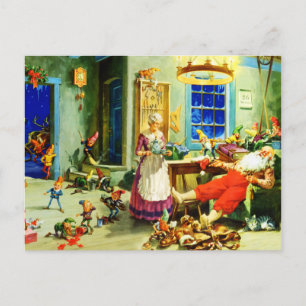 Cartes Pour Fêtes Annuelles père Noël et Mme Claus Relax Nuit de Noël