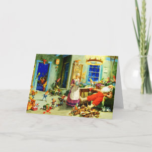 Cartes Pour Fêtes Annuelles Père Noël et Mme Claus Relax Nuit de Noël