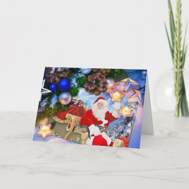 Cartes Pour Fêtes Annuelles Père Noël et ses furets Joyeux Noël Card (Devant)