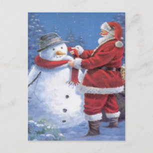 Cartes Pour Fêtes Annuelles Père Noël et Snowman