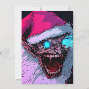 Cartes Pour Fêtes Annuelles Père Noël Étrange et Méchant, Krampus effrayant, d