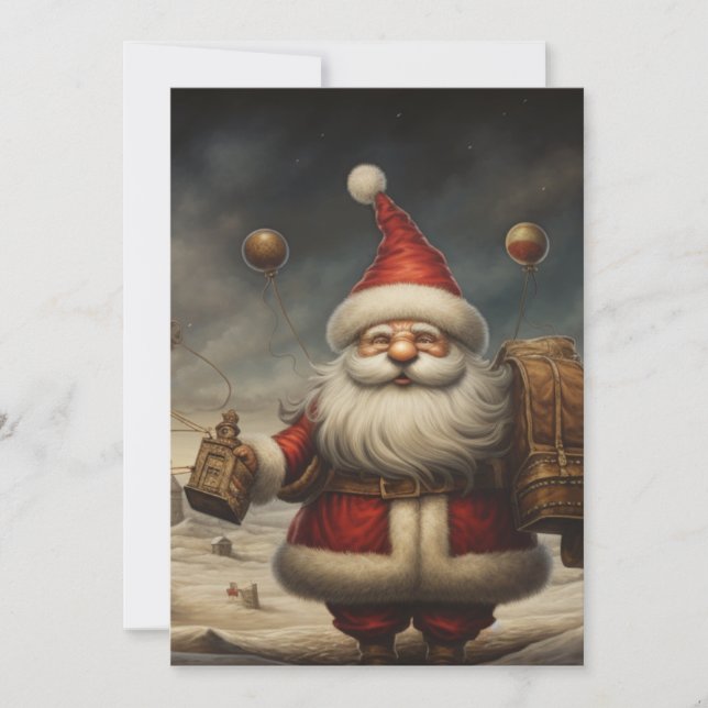 Cartes Pour Fêtes Annuelles Père Noël fantaisiste 7 (Devant)