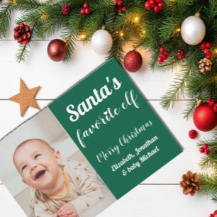 Cartes Pour Fêtes Annuelles Père Noël Favori Elf Baby Noël